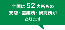 全国に57カ所の 支店・営業所・研究所があります